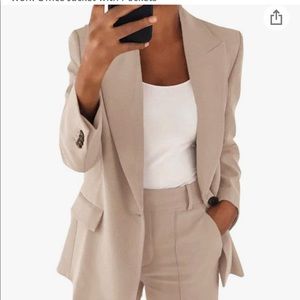 women cream size large blazer